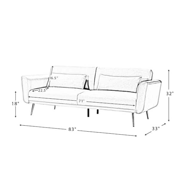 JAYDEN CREATION Cartier 83 in. Flared Arm 3-Seater Reclining