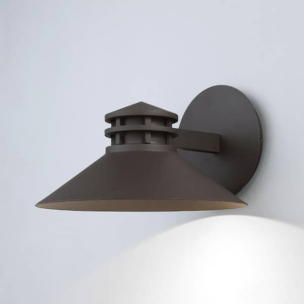 WAC Lighting Sodor 10 in. Bronze Integrated LED Outdoor Wall Sconce, 3000K