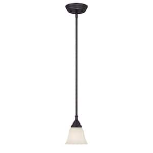 Kendall 100-Watt 1-Light Oil Rubbed Bronze Pendant with Alabaster Glass Shade