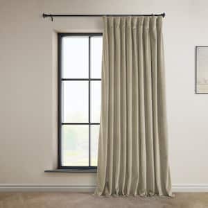 Light Beige Heritage Plush Velvet Extrawide Room Darkening Curtain - 100 in. W x 108 in. L (1 Panel)