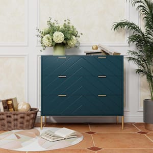 3-Drawer Green 15.75 in. W x 31.5 in H Chest of Drawers Storage Cabinet