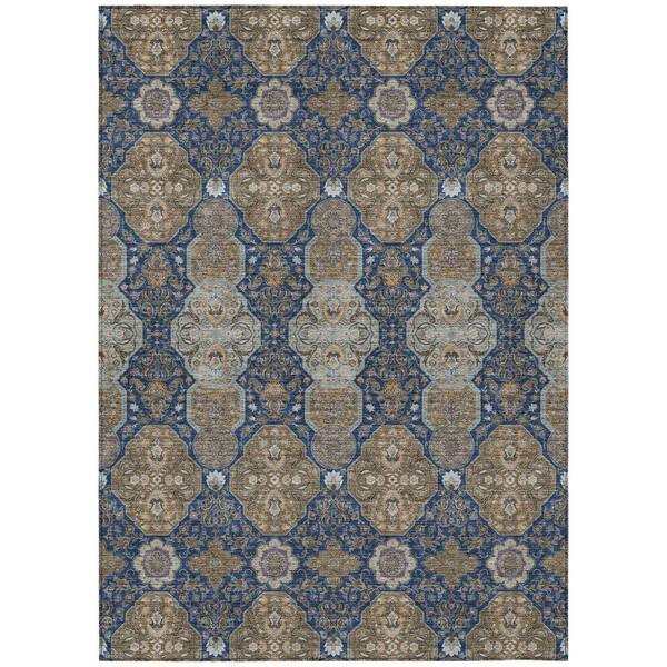 Chantille Machine Washable Indoor/Outdoor Abstract ACN2483 Navy 10 ft. x 14 ft. Area Rug