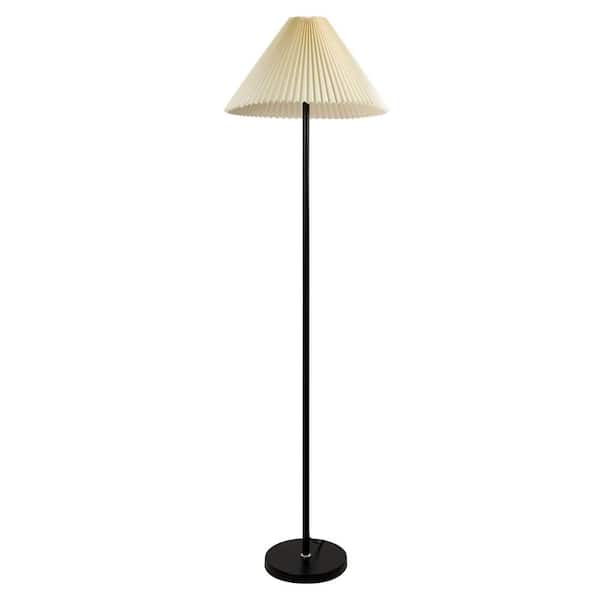 Briignite 61 in. Black Modern 1-Light Smart Dimmable Tree Floor Lamp for Living Room with White Fabric Mushroom Shade