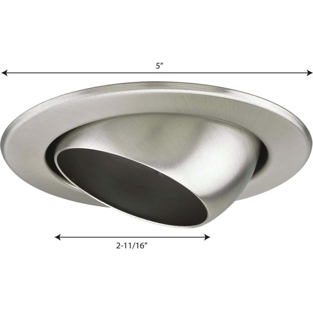 Brushed Nickel 4" Adjustable Eyeball Trim for Recessed Lighting