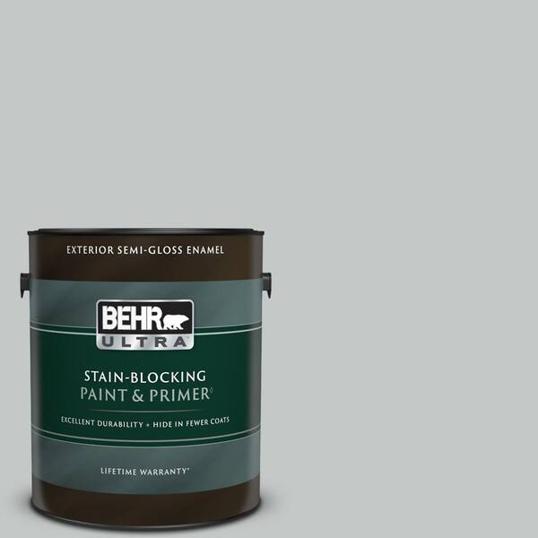 BEHR ULTRA 1 gal. N4502 Zero Gravity SemiGloss Enamel Exterior Paint & Primer 585001 The