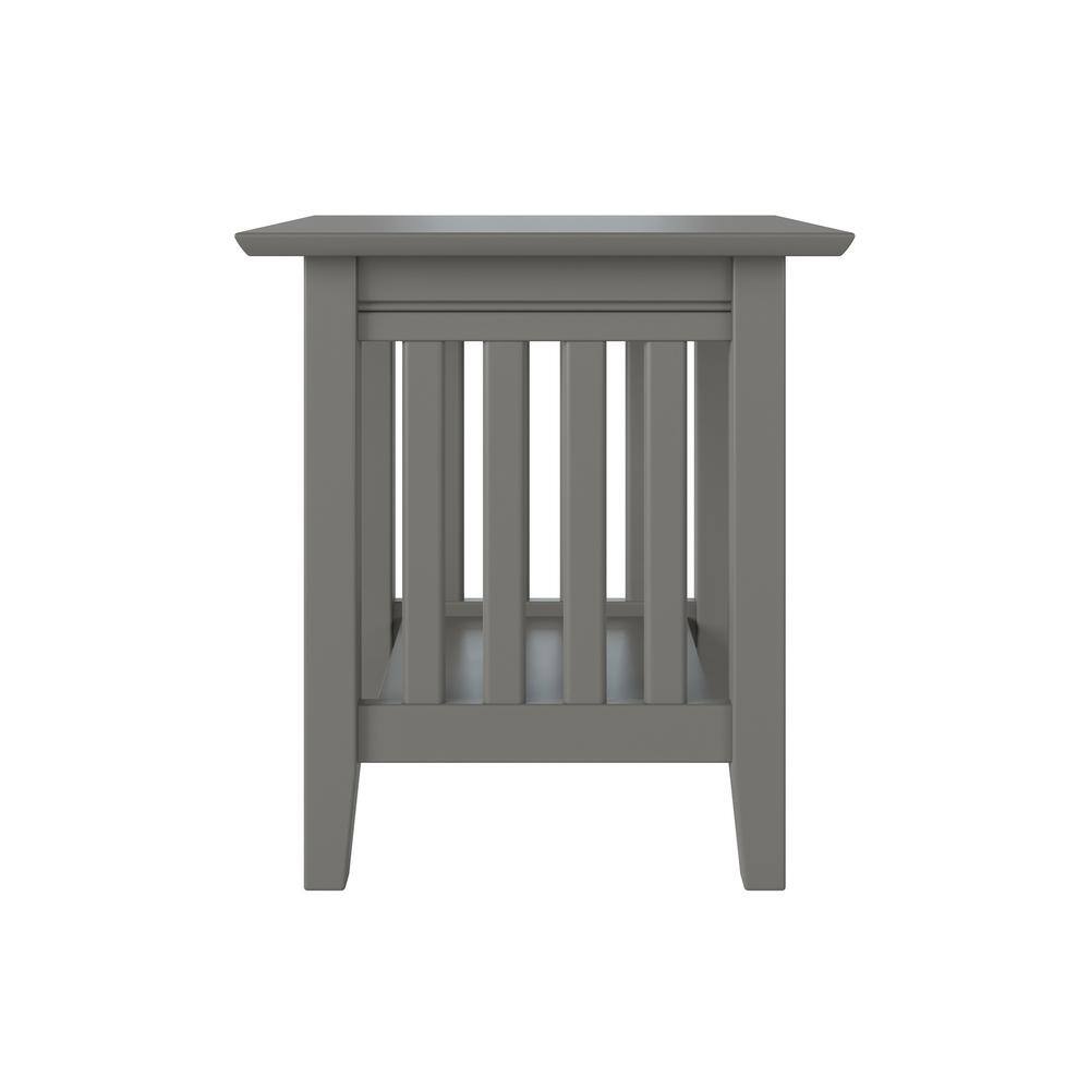 Mission Style Gray Solid Wood 20" x 20" End Table