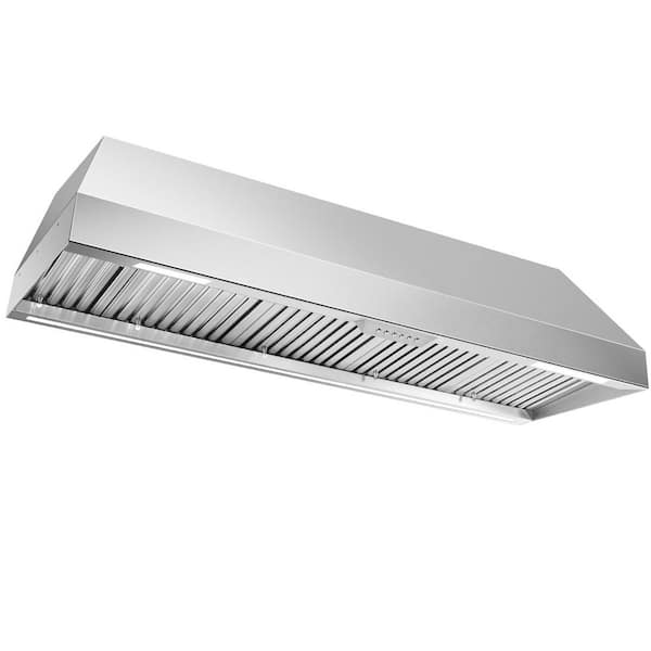 Akicon 60 in. 1200 CFM Ducted Stainless Steel Range Hood Insert with 4-Speed, 3CCT LED Light and Heat Sensor Auto Speed