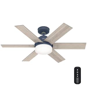 Pacer 44 in. Indoor Indigo Blue Ceiling Fan with Light Kit and Remote