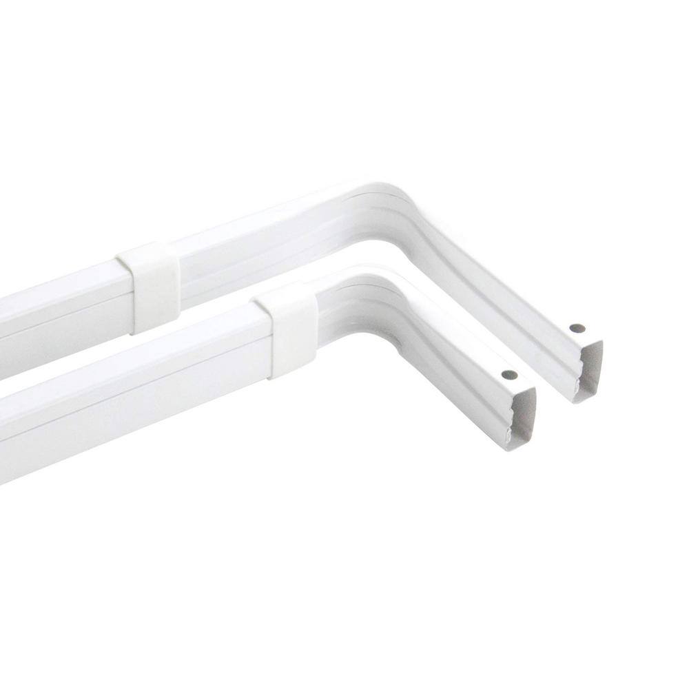 White Steel Double Lock-Seam Curtain Rod 84-120"