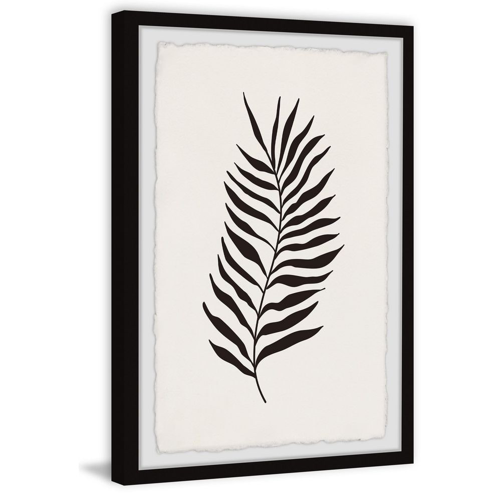 Black and White Fern Leaf Framed Nature Art Print, 30" x 20"