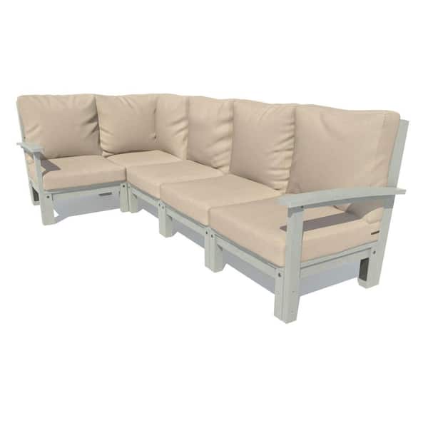 Highwood Bespoke Deep Seating 5-Piece Plastic Outdoor Sectional Set with Cushions