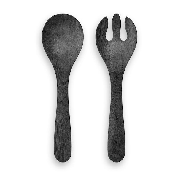 Faux Real Blackened 2-Piece Melamine Flatware Serving Sets