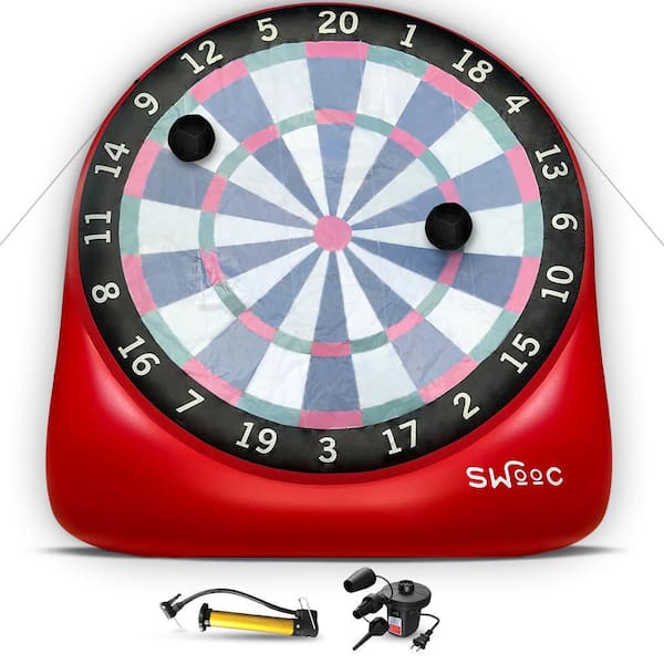 XL Giant Kick Darts (Over 8 ft. Tall) with 15+ Games Included-Jumbo Soccer Darts w/ Air Pump-Big Inflatable Games