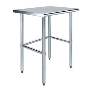 24 in. x 30 in. Stainless Steel Open Base Kitchen Utility Table Metal Prep Table