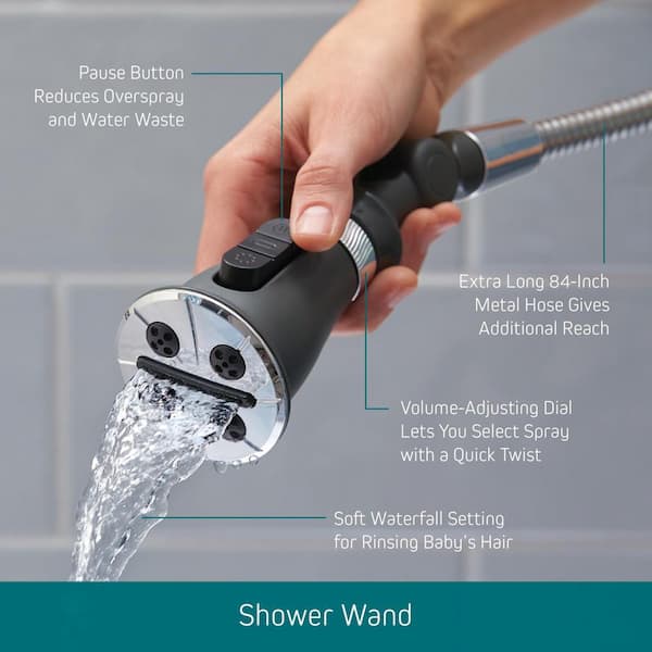 SideKick Two-in-One 5-Spray Dual Showerhead and Handheld Showerhead with Pause in Chrome SideKick Two-in-One 5-Spray Dual Showerhead and Handheld Showerhead with Pause in Chrome