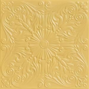 Spanish Silver Concord Ivory 1.6 ft. x 1.6 ft. Decorative Foam Glue Up Ceiling Tile (21.6 sq. ft./case)