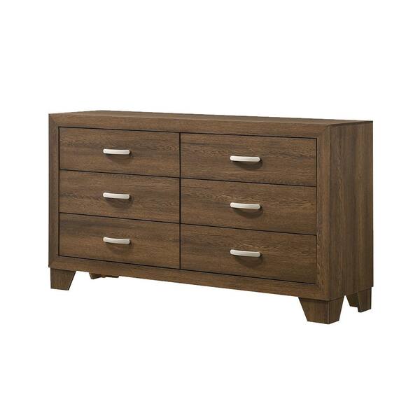 Acme Furniture Miquell 6- Drawers Oak Dresser 33 in. X 16 in. X 59 in.