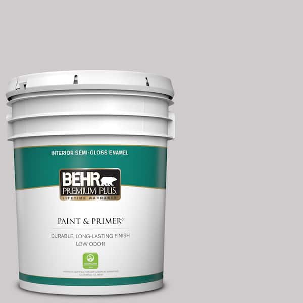 BEHR PREMIUM PLUS 5 gal. #MQ3-28 Rock Crystal Semi-Gloss Enamel Low Odor Interior Paint & Primer