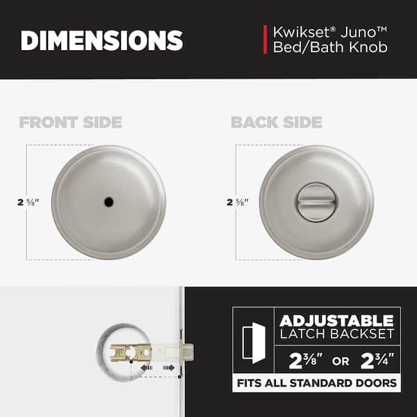 Juno Satin Nickel Privacy Bed/Bath Door Knob