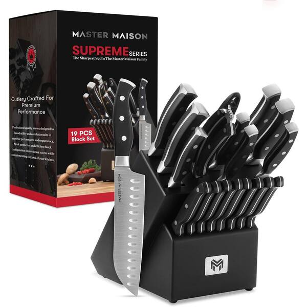 Aoibox 19-Piece Stainless Steel Kitchen Knife Set with Wooden