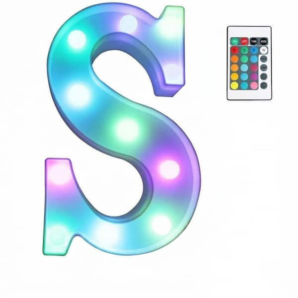 S Led Letters Color Changing LED Marquee Letter S Plastic Multicolor Light Up ...