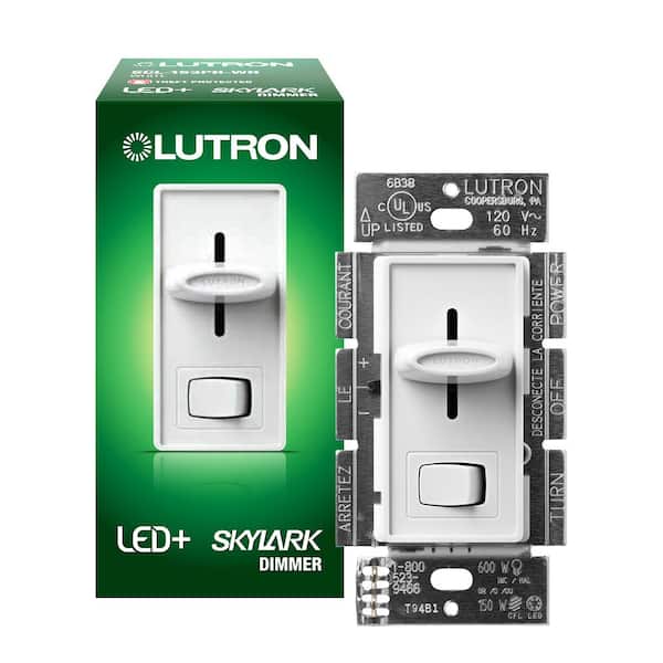 Lutron Skylark LED+ Dimmer Switch for Dimmable LED and Incandescent Bulbs, 150W LED/Single-Pole or 3-Way, White (SCL-153PR-WH)