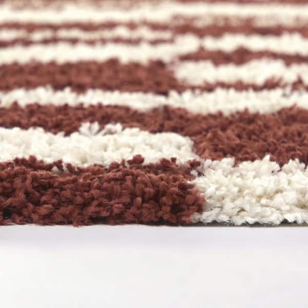 Grissom Rust 5 ft. 3 in. x 7 ft. Checkered Area Rug