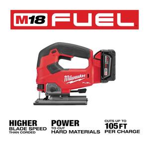 M18 FUEL 18-Volt Lithium-Ion Brushless Cordless Jig Saw Kit with Search Light and Two 6.0Ah Batteries