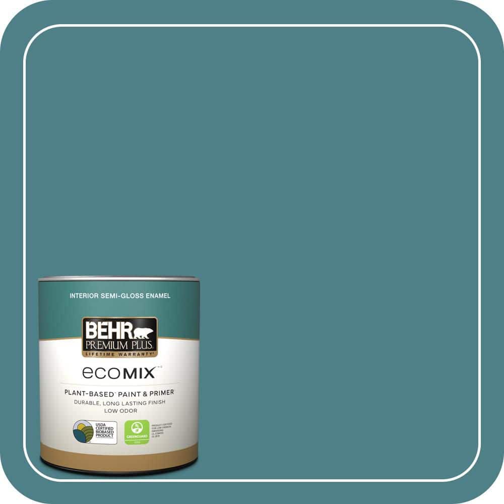 1 qt. #ICC-75 Tapestry Teal Semi-Gloss Enamel EcoMix Plant-Based Interior Paint & Primer price history on PriceWatchPro