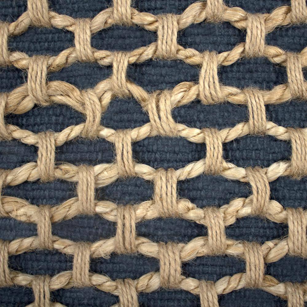 Indigo and Jute 20" Cotton Euro Pillow Covers Set