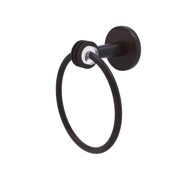 Allied Brass Clearview Collection Wall Mounted Towel Ring with Dotted Accents in Venetian Bronze