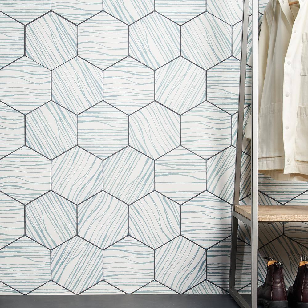 GeoHex Zen 9" Multicolor Matte Porcelain Hexagon Tile