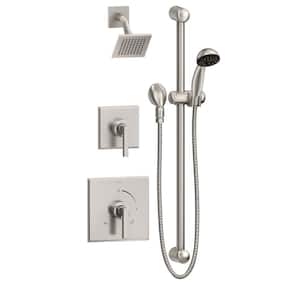 Duro 2-Handle Shower Trim Kit in Satin Nickel with Hand Shower (Valve Not Included)