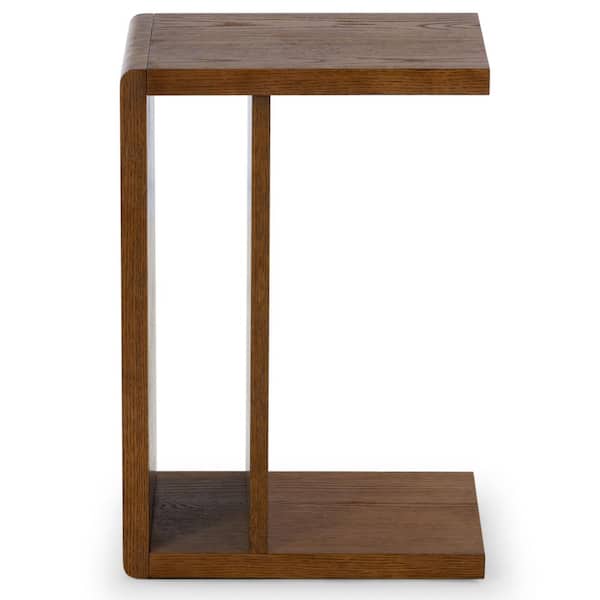 SAFAVIEH Kassia 14 in. Medium Oak Square MDF End Table