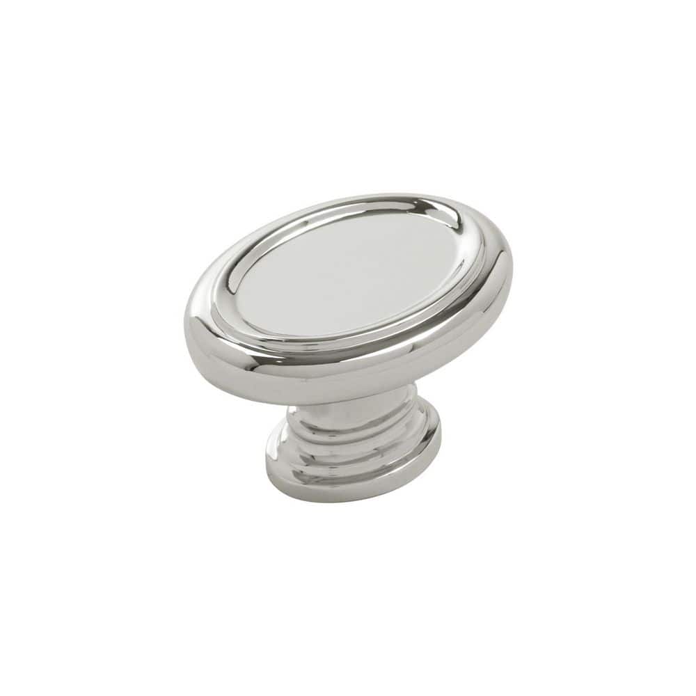 Berkshire Collection Knob 1-1/2 in. (32mm) Polished Nickel Oval Cabinet Knob price history on PriceWatchPro