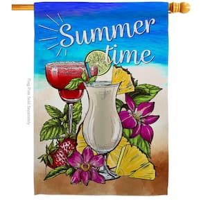28 in. x 40 in. Summer Time Beverages House Flag Double-Sided Decorative Vertical Flags