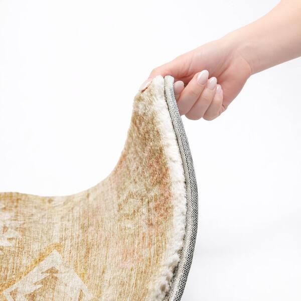 Dream Shag Premium Machine Washable Abstract ADS837 Copper 8 ft. x 10 ft. Area Rug