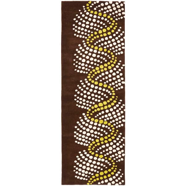 Soho 3 ft. x 8 ft. Brown/Beige Swirl Runner Rug