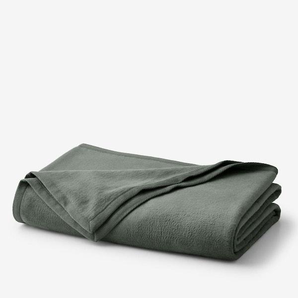Company Cotton Acrylic Fleece Collection Olive Cotton King/California King Woven Blanket