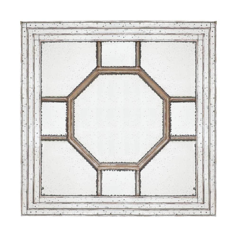 Anky 48 in. W x 48 in. H Wood Framed Silver Wall Mounted Decorative Mirror price history on PriceWatchPro