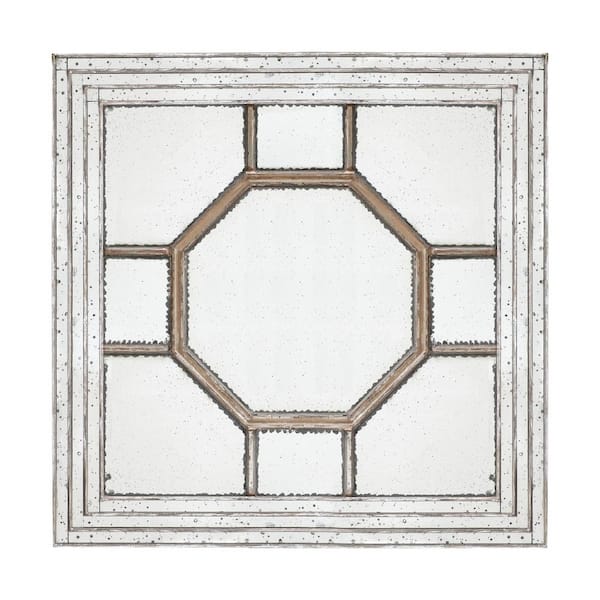 Anky 48 in. W x 48 in. H Wood Framed Silver Wall Mounted Decorative Mirror