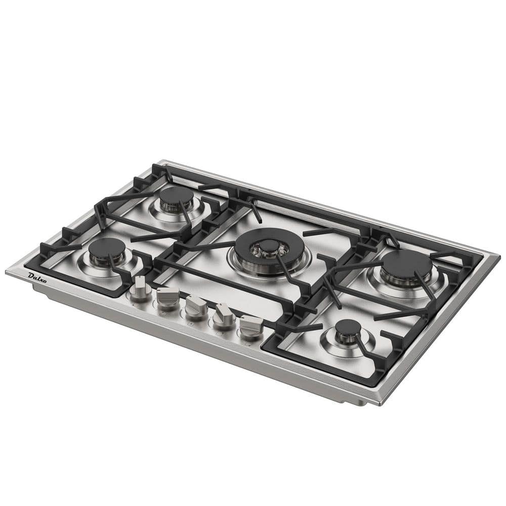 Dalxo 30 in. Gas Cooktop in Stainless Steel with 5 Burners, Silver