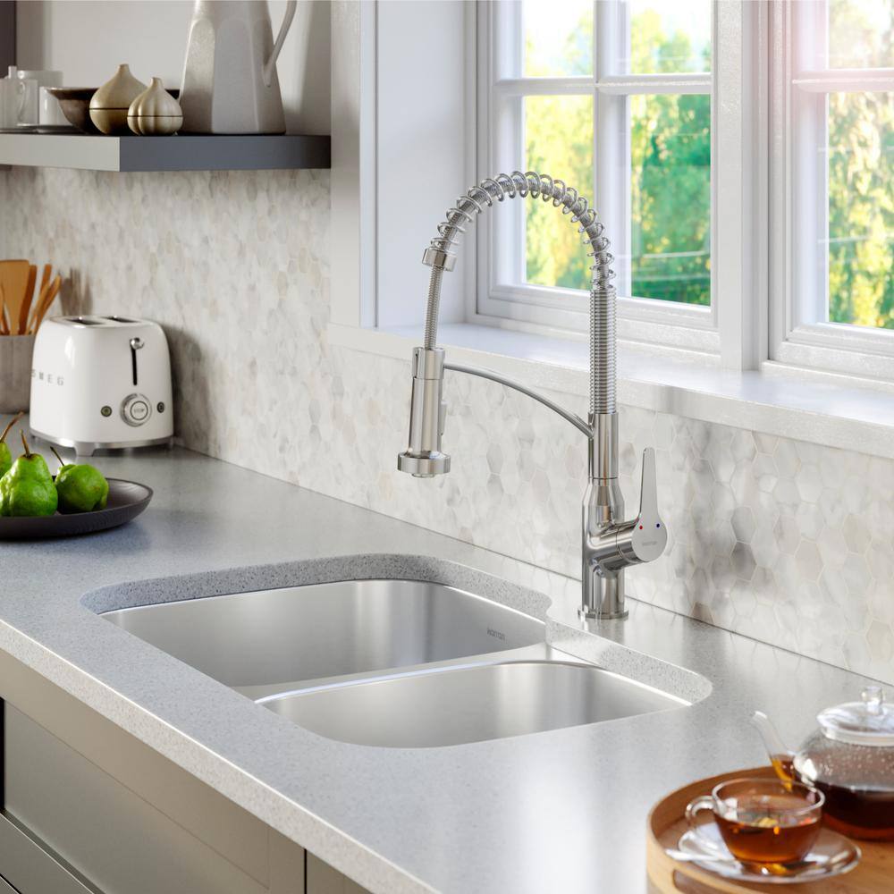 Stainless Steel 31.5'' Double Bowl Undermount Kitchen Sink Kit