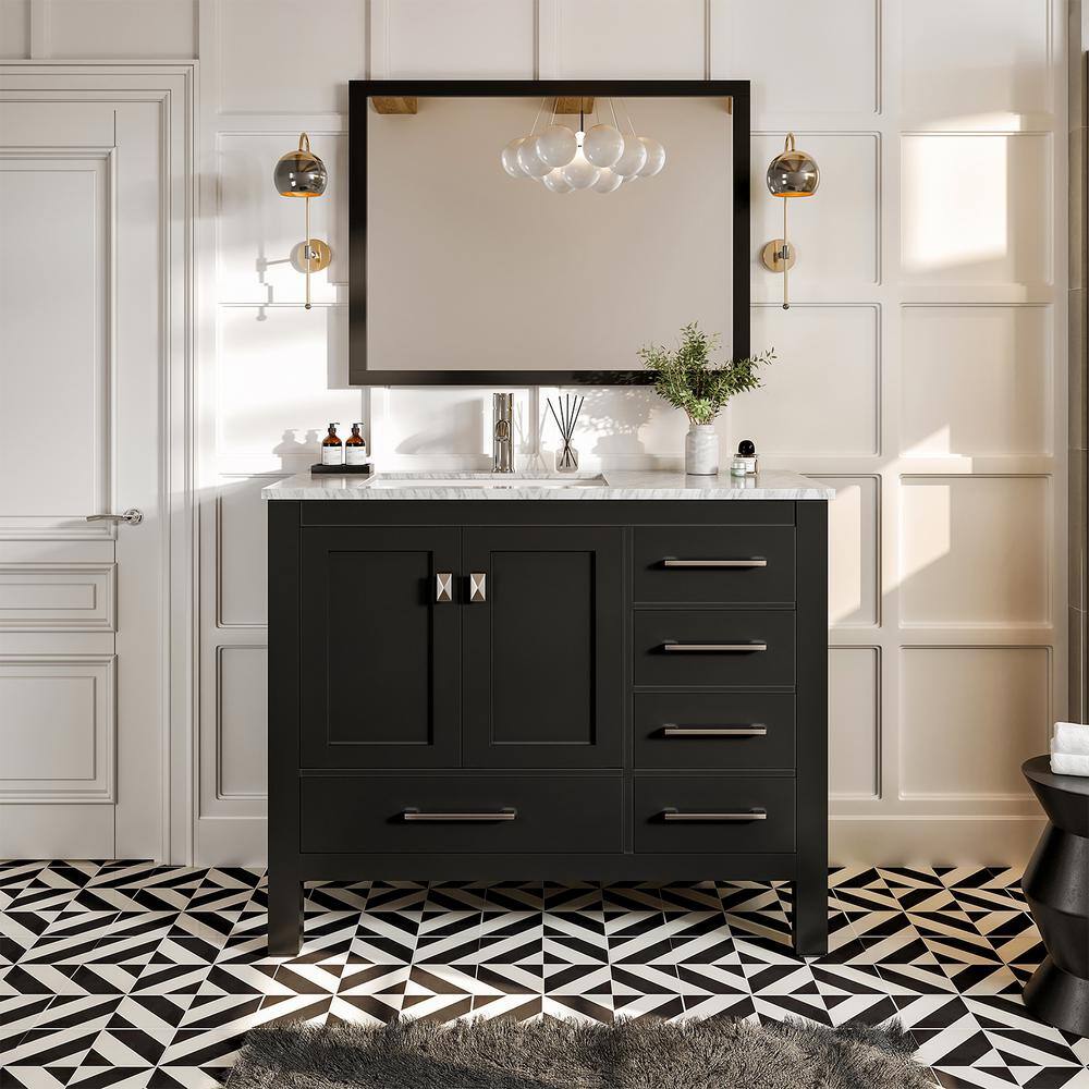Eviva London 42 in. W x 18 in. D x 34 in. H Bathroom Vanity in Espresso