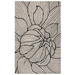 Metro Black/Ivory 8 ft. x 10 ft. Floral Area Rug