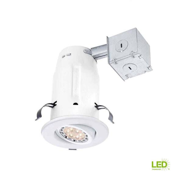 Commercial Electric - 3 in. White Recessed Non-IC Gimbal LED-Lighting Kit