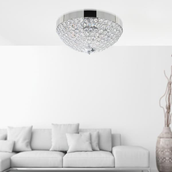 Globe 3 Light Bowl Flush Mount With Chrome Finish