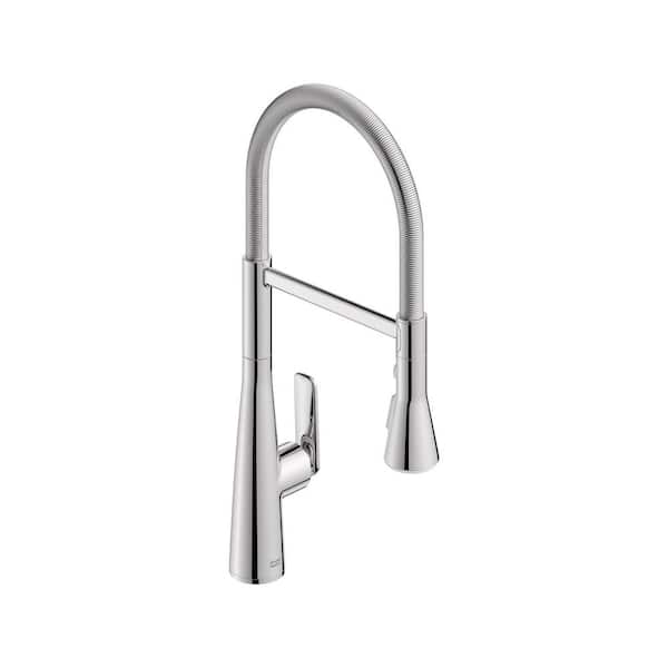 Aspirations 20 in. Semi-Pro Pull Down Sprayer Kitchen Faucet with 360° Swivel Spout in Chrome