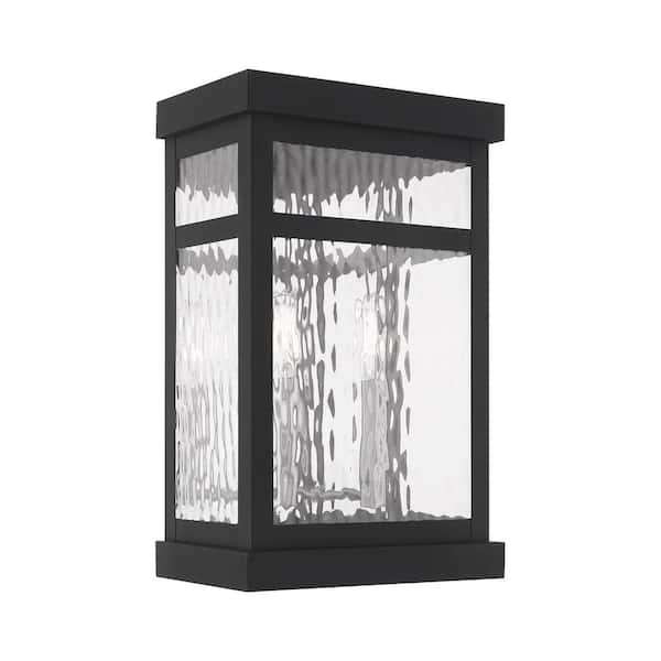 Hopewell 2 Light Black Outdoor Wall Sconce