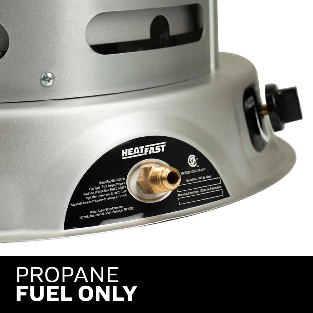 Gray Propane Convection Heater with Thermostat and Automatic Shut-off